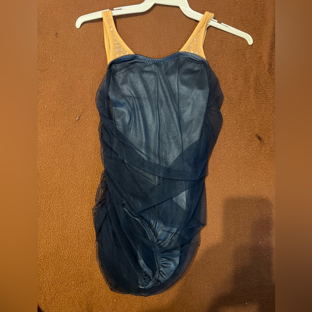 Curtain Call Navy Blue Dance Costume Leotard Child Large